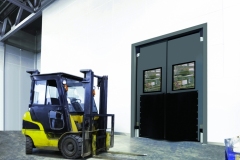 Forklift in a warehouse